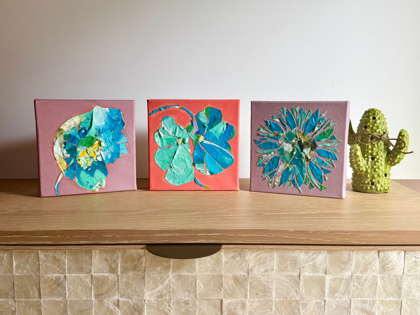 Frilly Sunflower in Blue and Lilac || 6x6 Floral