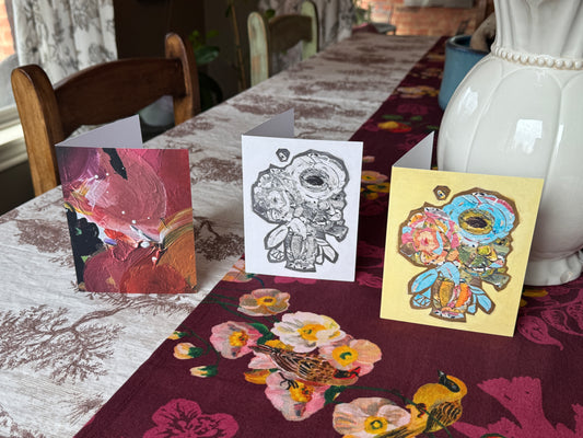 Garden Party Paint Palette Collage Greeting Card set