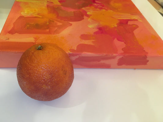 Blood Orange Bliss || 12 x 12 Abstract