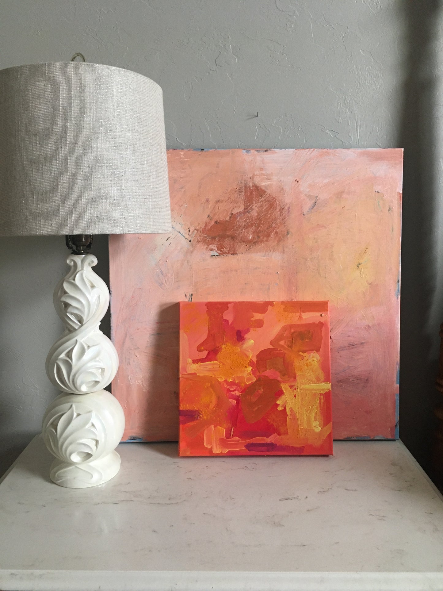 Blood Orange Bliss || 12 x 12 Abstract