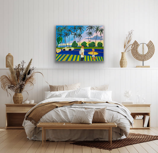 Sunday Evening painting in bedroom setting