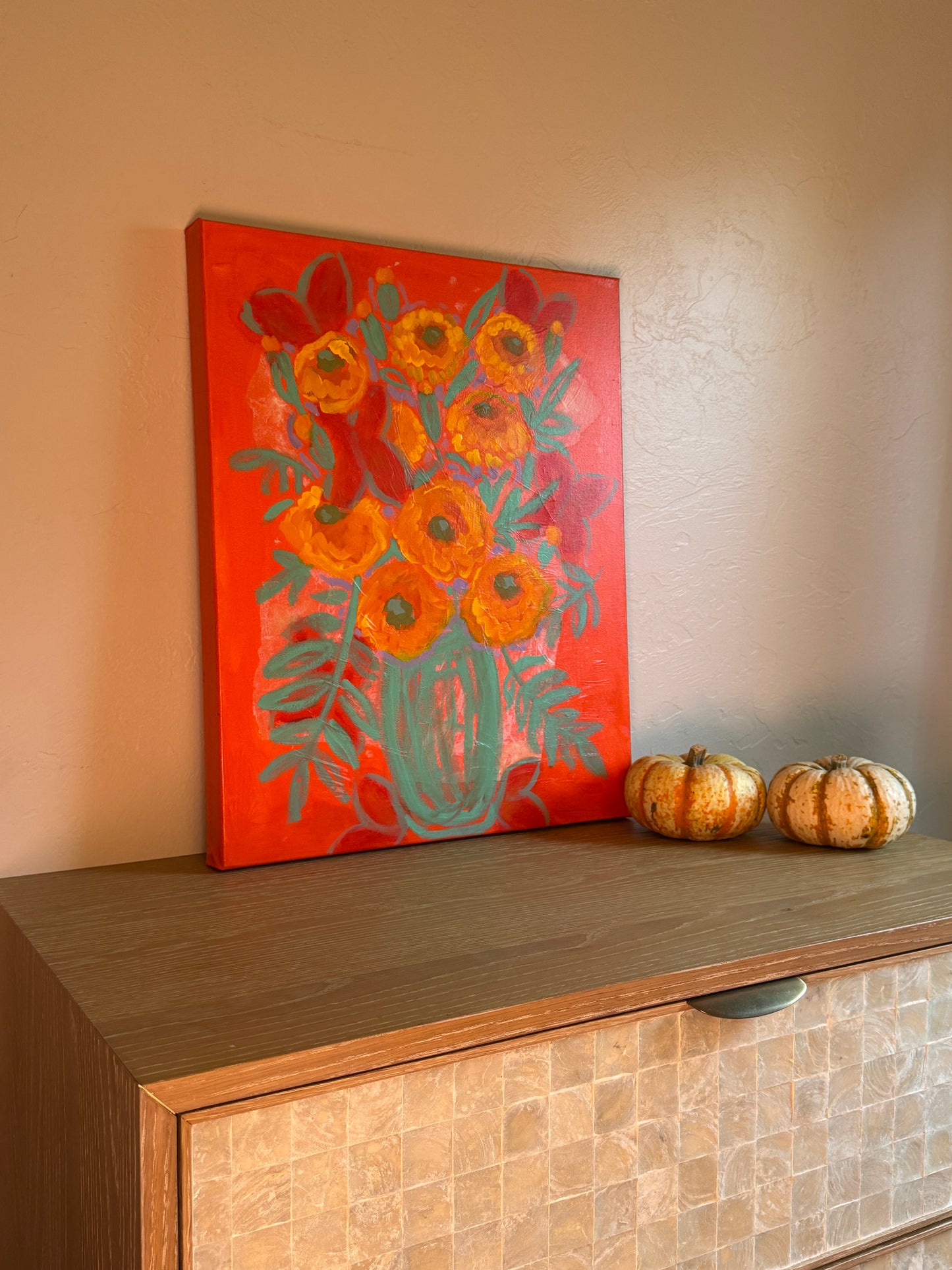 Orange Marigolds || 16 x 20 Floral