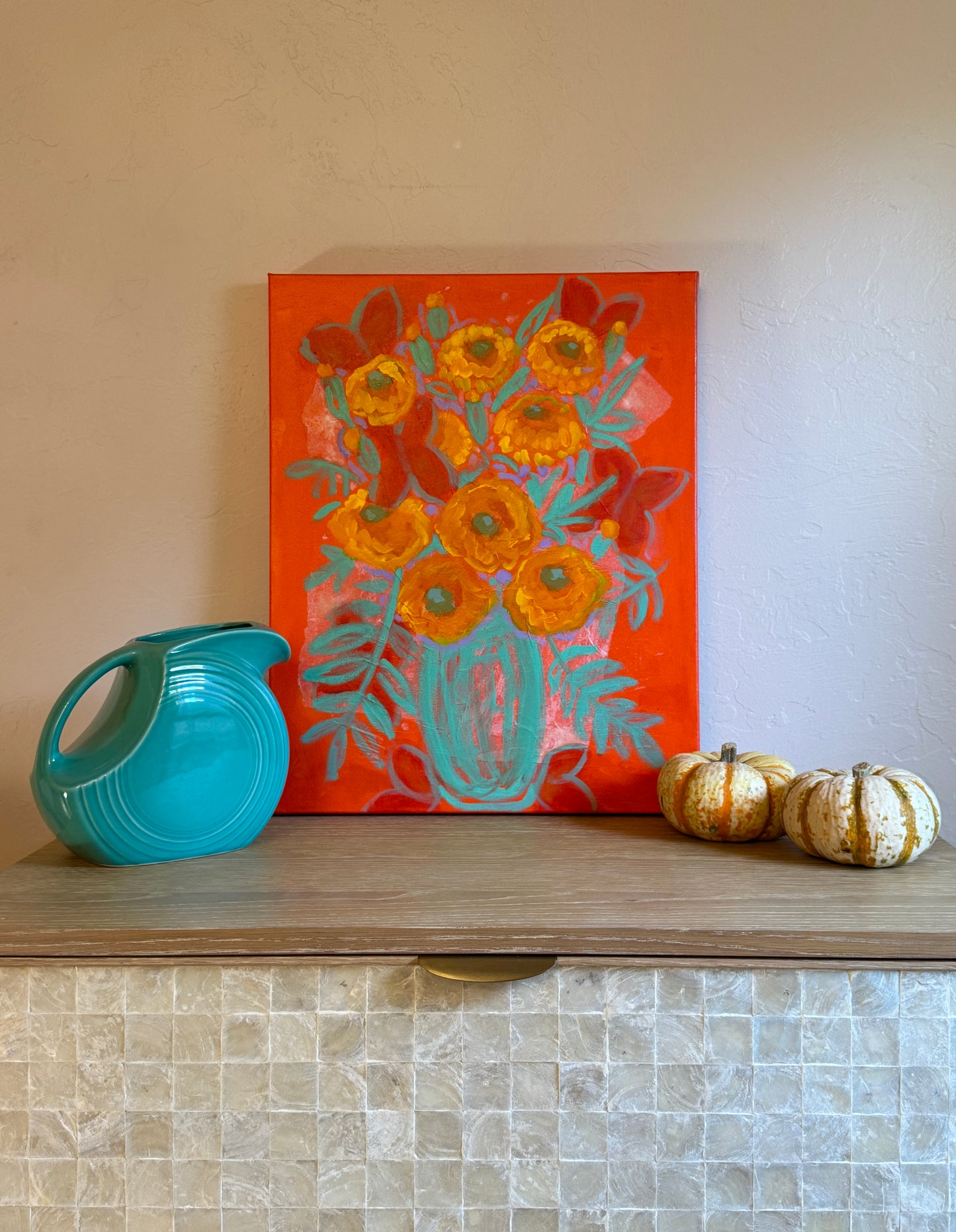 Orange Marigolds || 16 x 20 Floral