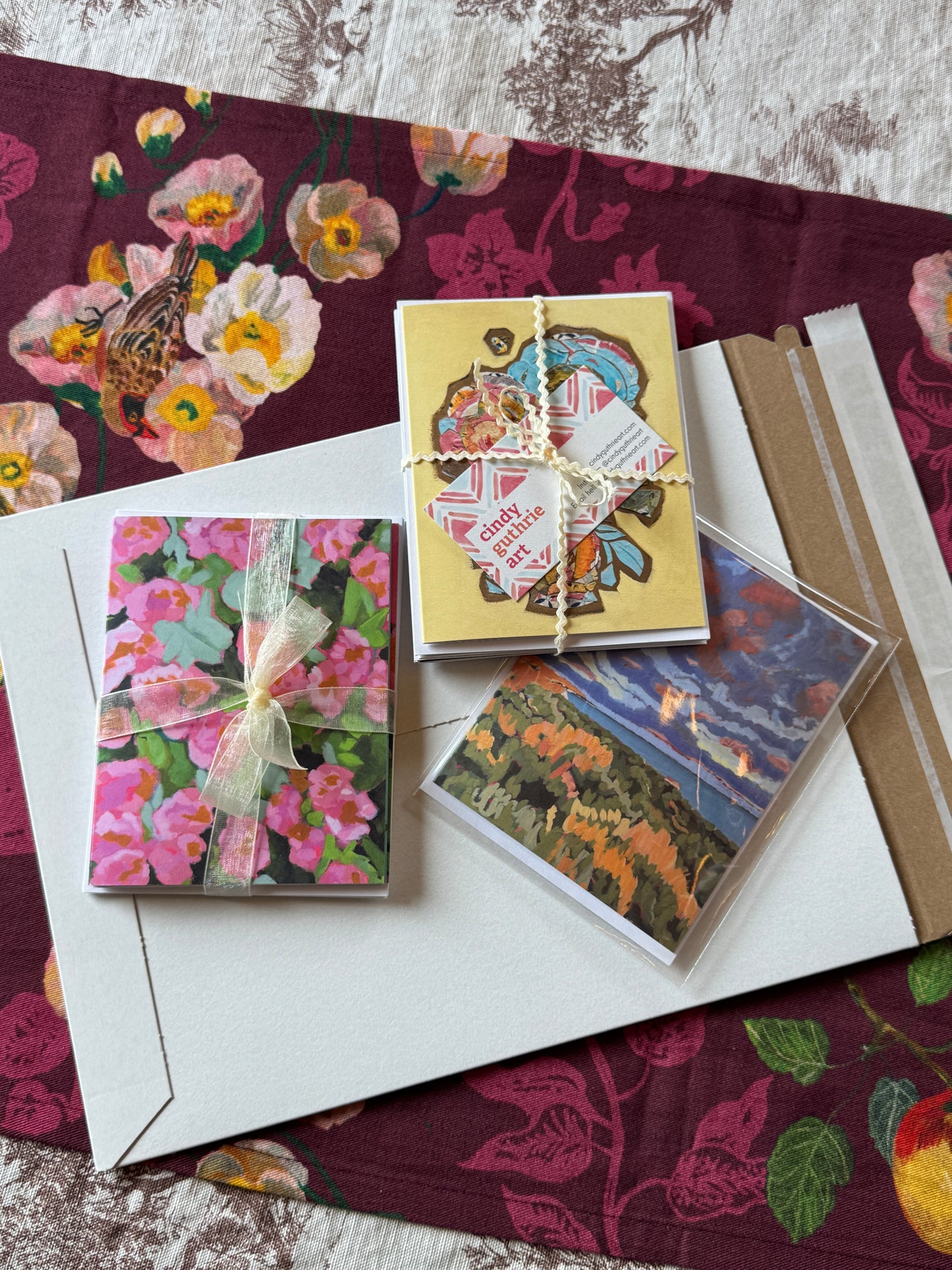 Garden Party Paint Palette Collage Greeting Card set