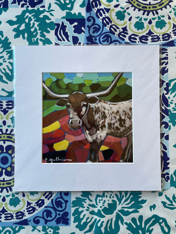 Texas Longhorn Print || 8 x 8