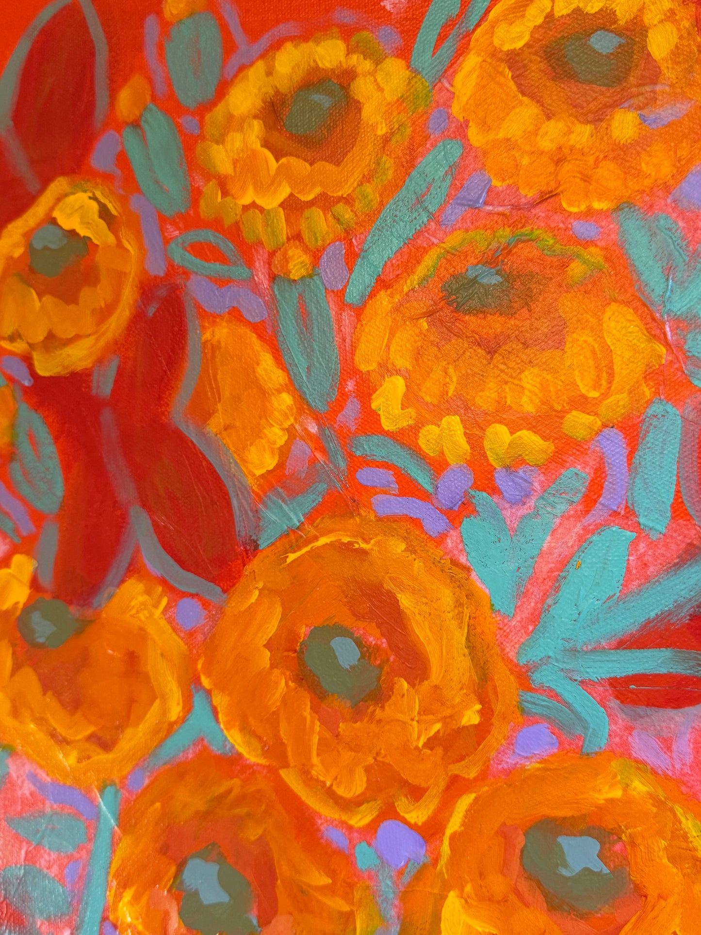 Orange Marigolds || 16 x 20 Floral