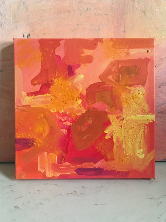 Blood Orange Bliss || 12 x 12 Abstract